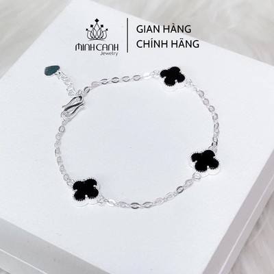 Lắc Tay Bạc Cỏ 4 Lá May Mắn Mix Đá Nhiều Màu - Minh Canh Jewelry