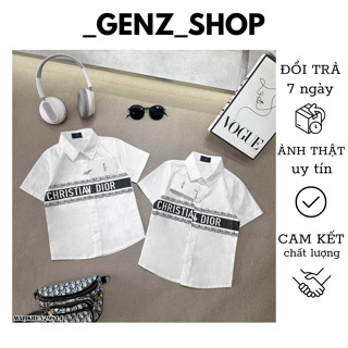 Áo Sơ Mi Cộc Tay Cho Bé Trai Mùa Hè In Chữ Christin Dior