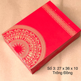 Túi giấy đựng quà - túi trống đồng đỏ - combo 10c