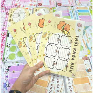 Combo 3 tờ thời khoá biểu cute