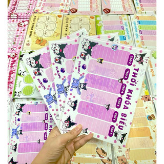 Combo 3 tờ thời khoá biểu cute