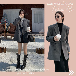 MV39 Áo khoác dạ lông cừu Mulvan dáng blazer form suông rộng cao cấp GNCM