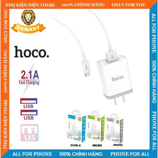 Củ sạc nhanh 2 công HOCO C50 max 2.4A - Chính hãng - Bảo vệ dòng điện