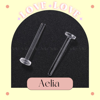 Khuyên Tai Nhựa Trong Suốt Đơn Giản Dày 1.2mm Không Kích Ứng Da Không Ngứa Đeo Hằng Ngày Đeo Giữ Lỗ Xỏ Aelia