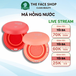 Má hồng dạng nước The Face Shop trang điểm dưỡng da Hàn Quốc Moisture Cushion Blush 8g siêu mịn nâng tông sáng tự nhiên