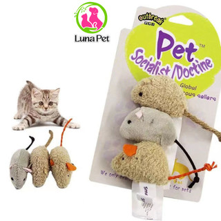  Combo 3 con chuột đồ chơi cho mèo DC08- Chuột nhồi bông đồ chơi cho mèo 