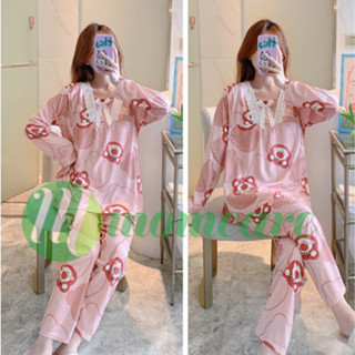 Bộ đồ CỔ BÈO CB50 - Đồ bộ sau sinh cho con bú ti - Quần áo bầu thời trang đẹp mặc nhà thu đông giá rẻ bigsize ẢNH THẬT