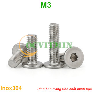 OVM001 - Ốc Lục Giác Dẹp Mỏng M2.5 M3 M4 Inox 304 Hơi Hút Nam Châm
