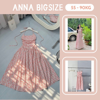 Váy hoa nhí BIGSIZE cúp ngực xoè dáng dài maxi / Đầm hoa nhí cúp ngực dáng dài chubby
