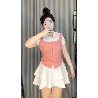 Áo thun giả sơ mi phối A09 nữ bigsize