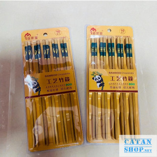 Bô 10 đôi đũa tre thiên nhiên cao cấp, đũa tre không sơn an toàn khi sử dụng, tránh ẩm mốc