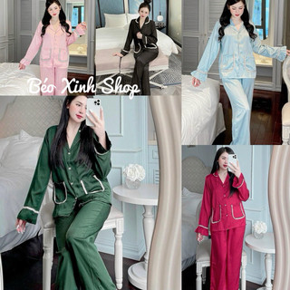 [FREESHIP]Đồ  Ngủ Pyjama   Bigize  Dài  50-100kg Bigsize Cao Cấp Kiểu Dáng Đẹp Vải Satin Lạnh Mặc Cực Thích