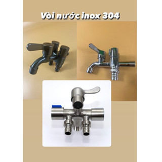 Vòi Nước 3 Đầu Ra phi 21, Chất Liệu Inox 304 Cao Cấp .