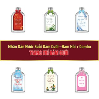 Nhãn dán nước suối + Combo Trang Trí Đám Cưới, Đám Hỏ