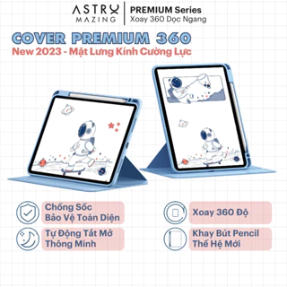 [Update M4 2024] Bao da cover iPad AstroMazing xoay dọc ngang 360 độ chống sốc cho Pro 11 Air 4 5 Gen 8 9