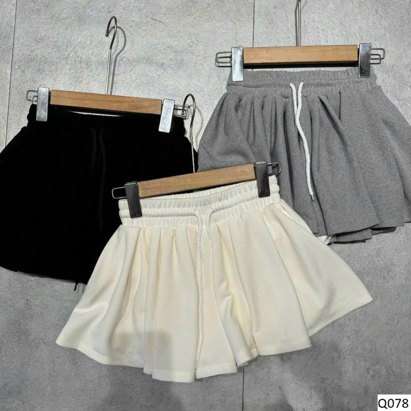 Chân Váy Xòe cạp chun dây rút nữ tính có quần bảo hộ m777