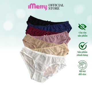 Quần lót nữ ren iMERRY cạp thấp vải lưới ren mềm mại, quyến rũ, thoáng mát thấm hút mồ hôi VQ078