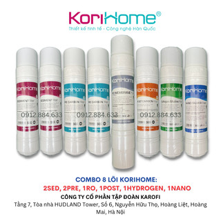 Bộ 8 lõi lọc nước Korihome WPK-608 dùng cho máy lọc nước Korihome WPK-608 Hàng chính hãng