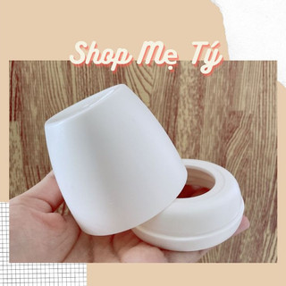 (xả kho) Bộ nắp đậy và vòng cổ màu trắng, Thân bình Moyuum thủy tinh tráng silicon Moyuum SIZE 150ML, 240ML
