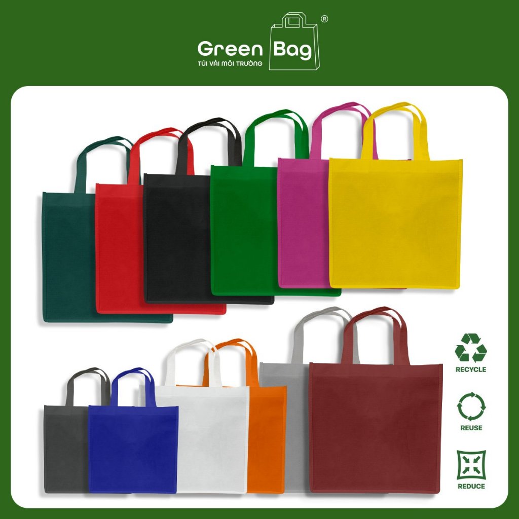 "Set 100" Túi Vải Bảo Vệ Môi Trường From Vuông Size 25x25x10 - Túi Vải Môi Trường Green Bag