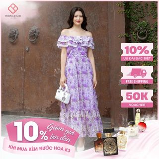 Đầm maxi bèo phối ren 2in1 sd1444 - phong cách saigon