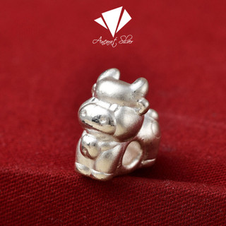 ANCARAT - Charm bạc 12 Giáp Bạc - Tuổi Sửu C07 (Miễn phí Tết dây theo yêu cầu)