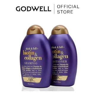 Bộ Dầu Gội Xả Biotin Collagen Ogx Combo Biotin Tím 385ml