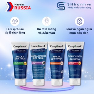 Mặt nạ Compliment cho da dầu mụn với đất sét xanh, Aha, than hoạt tính, tuýp 80ml