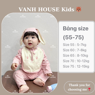 LK602 Set bộ 4 chi tiết xinh xắn tai thỏ cho bé