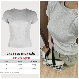 Áo thun nữ babytee trơn basic form ôm thun gân co dãn nhiều màu