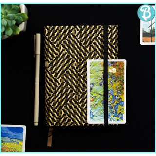 Sổ tay A5 handmade vintage FDC-GM bìa cói cao cấp 240 trang, giấy 70gsm- Blueangel