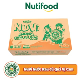 (BỔ SUNG CHẤT XƠ) Thùng 48 Hộp 110/180ML Nuvi Nước Rau Củ Quả Vị Cam/ Dâu - NUTIFOOD SHOP