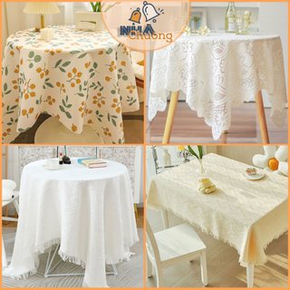 (KHO SỈ) Khăn trải bàn ren hoa cho bàn chữ nhật, bàn tròn, bàn vuông nhiều kích cỡ