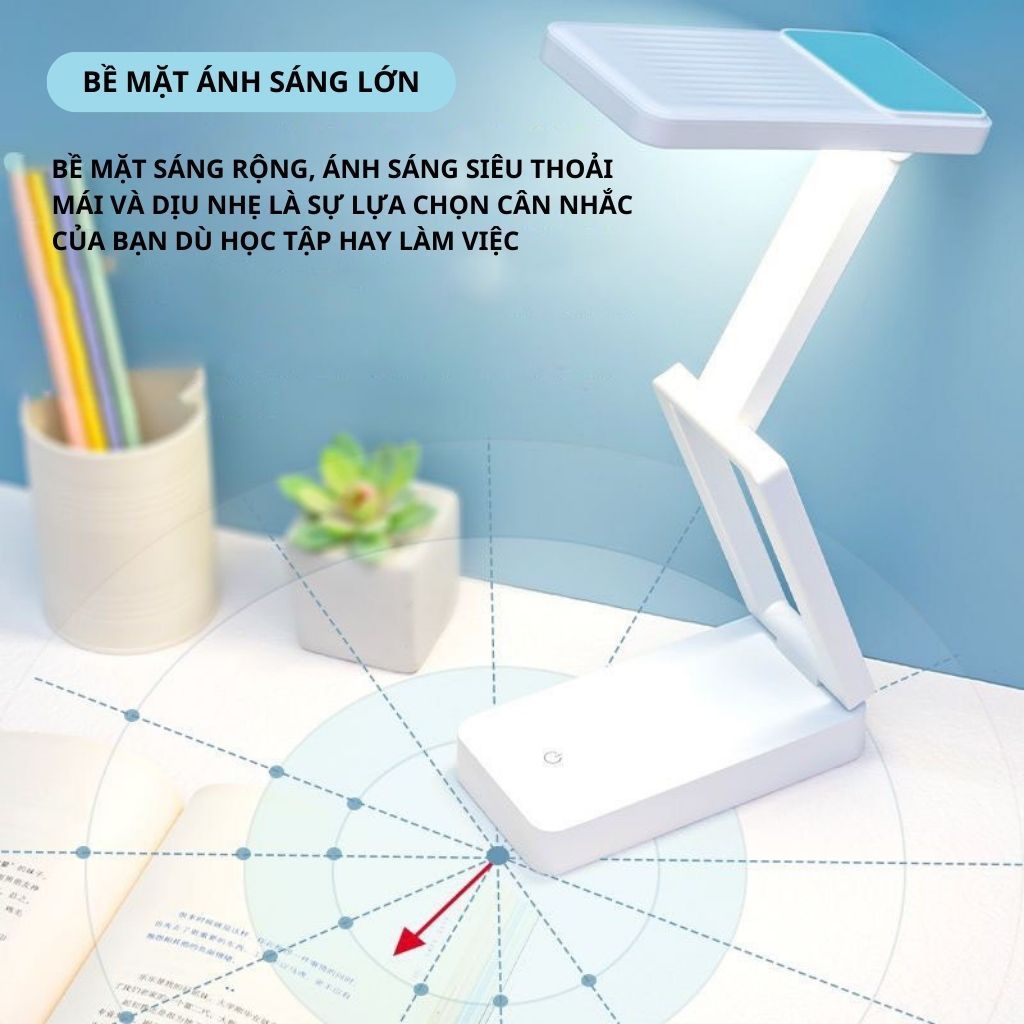 Đèn học để bàn đọc sách bàn làm việc tích điện bảo vệ mắt, đèn led bàn học 3 màu ánh sáng bảo vệ mắt đa năng | BigBuy360 - bigbuy360.vn