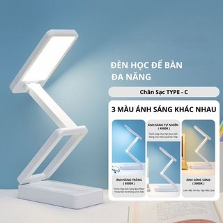  Đèn học để bàn đọc sách bàn làm việc tích điện bảo vệ mắt đèn led bàn học 3 màu ánh sáng bảo vệ mắt đa năng 