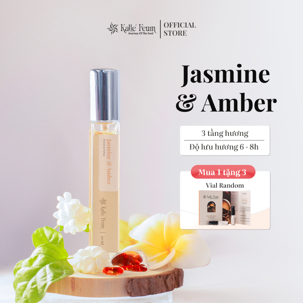Tinh Dầu Nước Hoa Nữ Jasmine & Amber Mùi Hương Thanh Lịch, Ngọt Ngào Dạng Xịt | Kalle' Feum