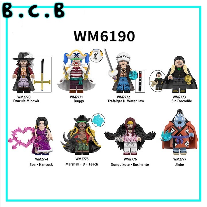 Đảo Kho Báu Mô hình Boa Hancook Marshall Teach Mihawk Mô hình Nhân Vật Nhỏ Jinbe Crocodile Buggy WM6