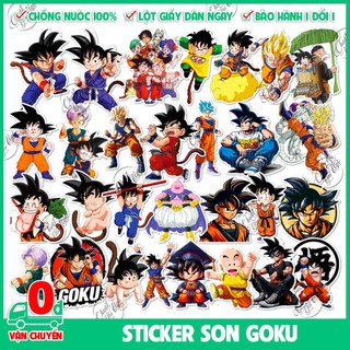Combo 100 sticker chống nước hình dán decal Son Goku 7 viên ngọc rồng Dragon Ball không trùng meme phim hoạt hình