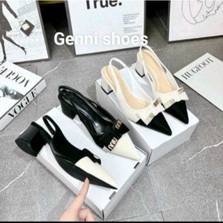  Giày cao gót 6 phân  mũi nhọn nơ MiuMiu. Da tuyết nhung mịn.  Mã EC377  