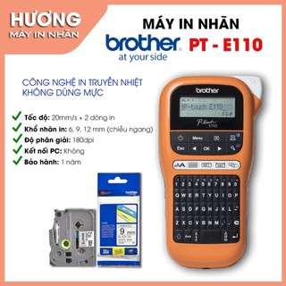 Máy in nhãn Brother P-Touch PT-E110 Chính Hãng (Kèm 1 cuộn nhãn 12mm)