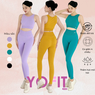  Set quần áo tập Gym Yoga Chất dệt gân Naqi - YOFIT-Y53 