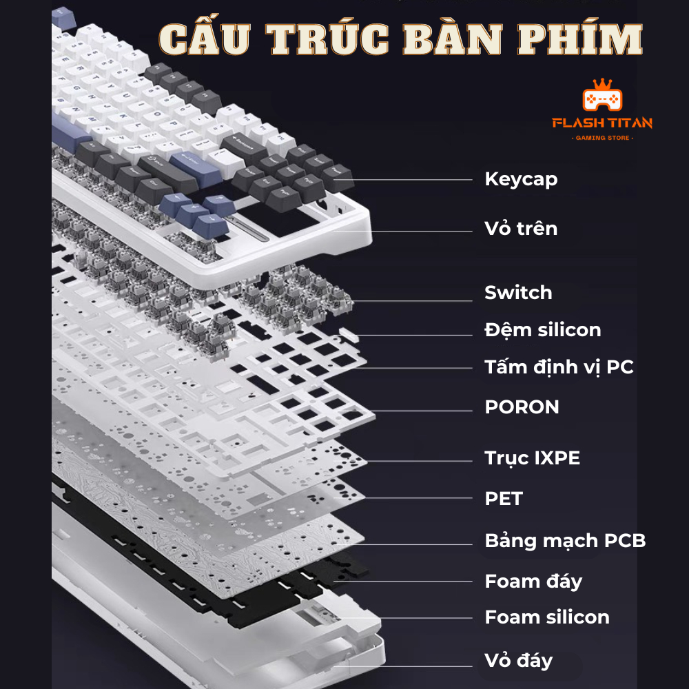 Bàn phím cơ không dây AULA F87 - Hỗ trợ hotswap - LED RGB nhiều chế độ - 3 mode kết nối tiện lợi | BigBuy360 - bigbuy360.vn