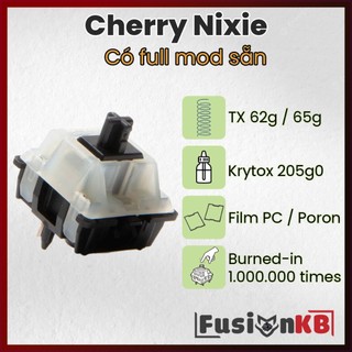 Cherry nixie | nixie full mod | burn in | cherry hb | cherry black | cherry clear top | fusionkb