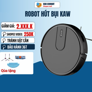 Robot hút bụi lau nhà kaw blackrock v1 - cảm biến thông minh, lực hút 2000pa, lau và hút 2 trong 1- bảo hành 24 tháng
