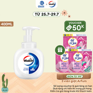 Bọt rửa tay kháng khuẩn Walch dưỡng da tay mềm mịn 400ml