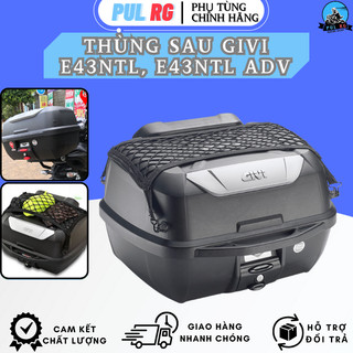 Thùng sau moto xe máy givi E43NTL, E43NTL ADV đen dung tích 43 lít kèm sẵn đế gắn thùng chắc chắn