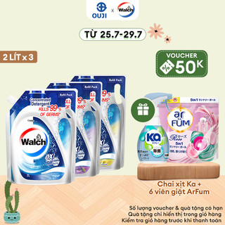 Combo 3 Túi nước giặt kháng khuẩn, khử mùi Walch (2Lx3)