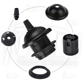 Đui đèn vành E27 dùng cho lồng đèn mây tre, đèn gỗ, đèn sắt.
