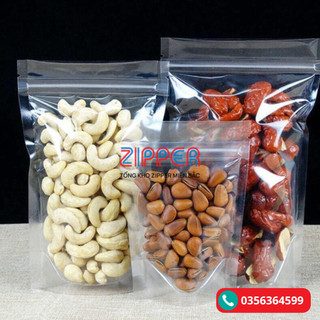 Túi Zip Đáy Đứng 2 Mặt Trong Đựng Thực Phẩm Hàng Đẹp, Zip Chắc Chắn, Tiện Lợi 1KG