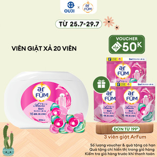 Viên giặt xả arFUM 5 trong 1 MỚI lưu hương lâu 16 tuần, khử khuẩn 99% - (20 viên/ hộp)